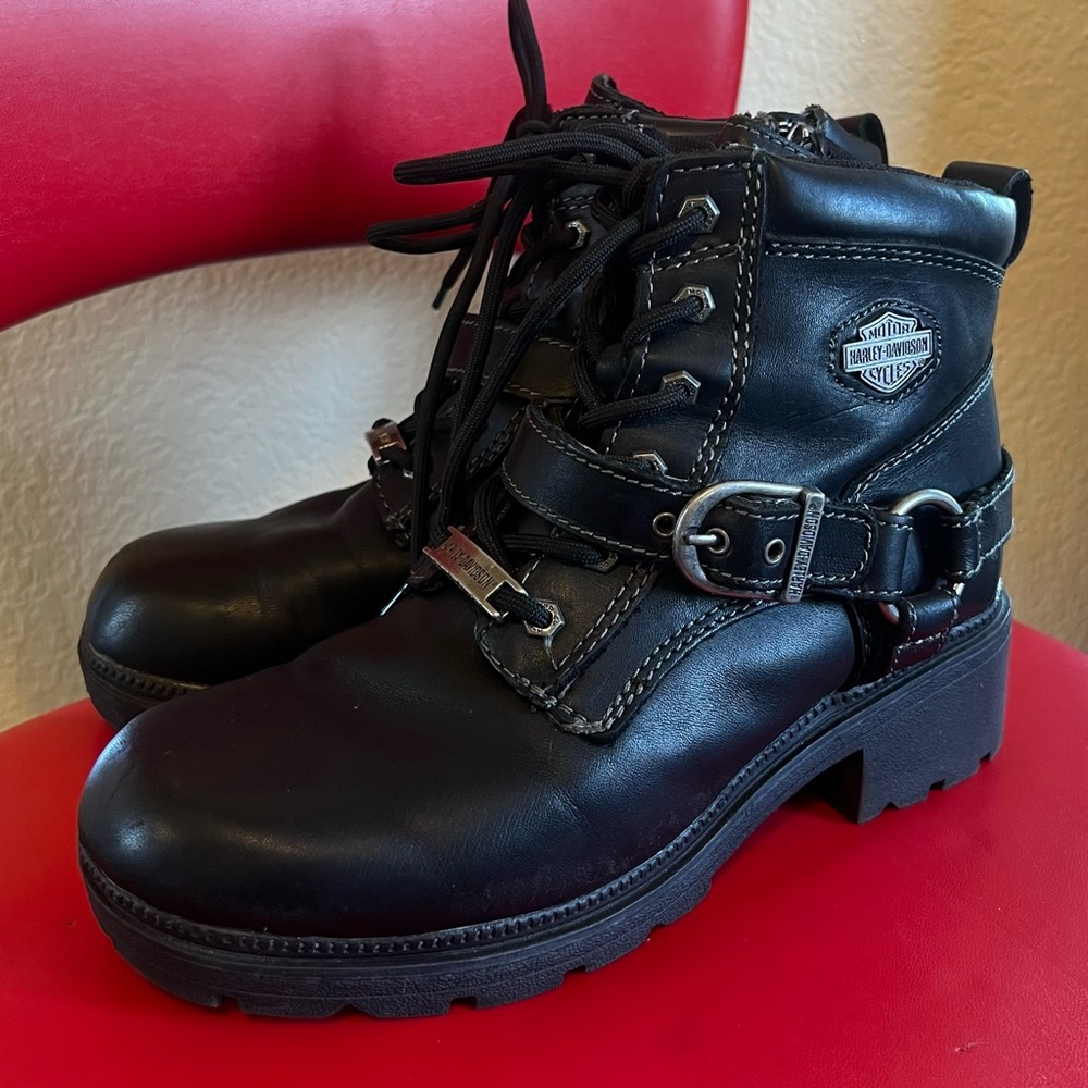Harley Davidson Tegan Biker Boots - Size 7
